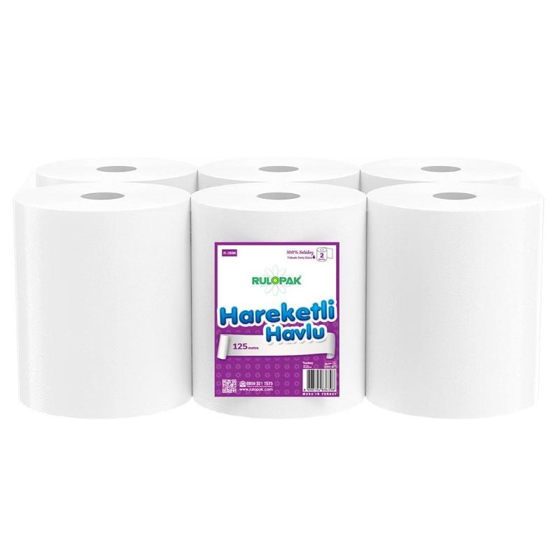 Рулонні паперові рушники,двошарова целюлоза 125 метрів